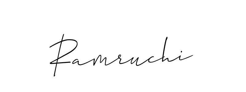 Allison_Script is a professional signature style that is perfect for those who want to add a touch of class to their signature. It is also a great choice for those who want to make their signature more unique. Get Ramruchi name to fancy signature for free. Ramruchi signature style 2 images and pictures png