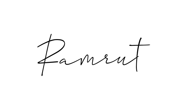 Use a signature maker to create a handwritten signature online. With this signature software, you can design (Allison_Script) your own signature for name Ramrut. Ramrut signature style 2 images and pictures png