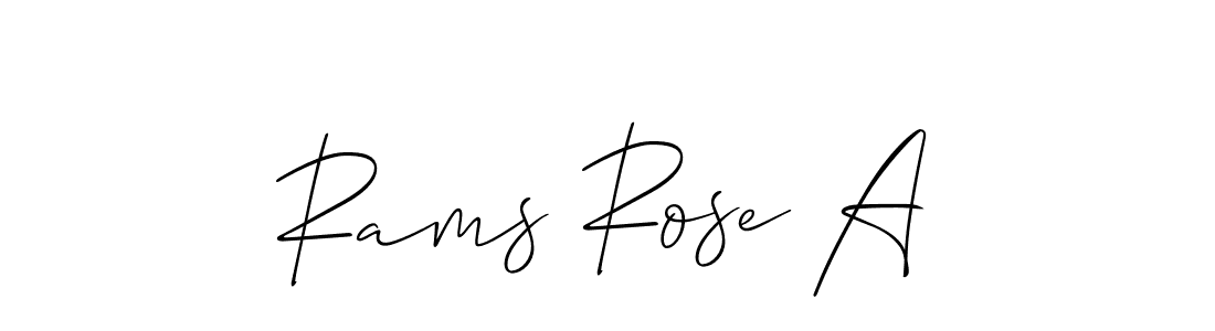Also You can easily find your signature by using the search form. We will create Rams Rose A name handwritten signature images for you free of cost using Allison_Script sign style. Rams Rose A signature style 2 images and pictures png