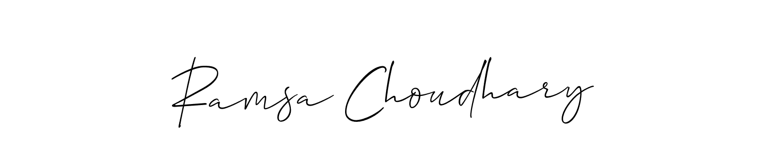 Create a beautiful signature design for name Ramsa Choudhary. With this signature (Allison_Script) fonts, you can make a handwritten signature for free. Ramsa Choudhary signature style 2 images and pictures png