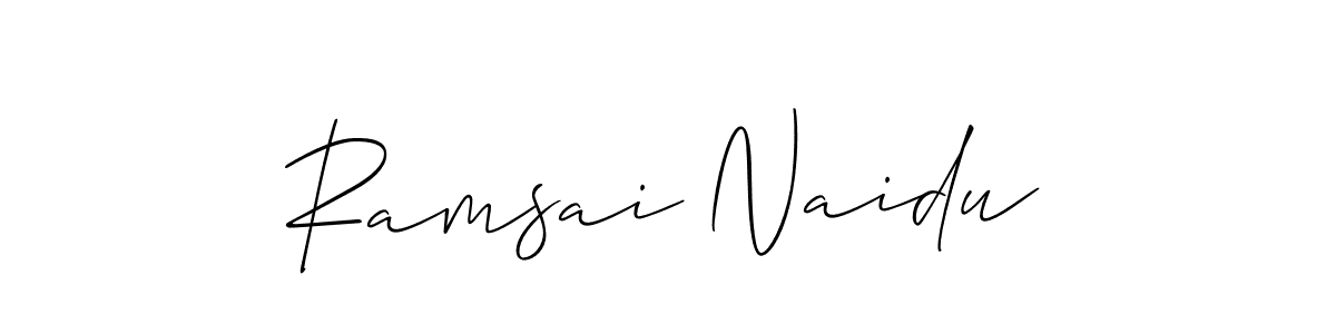 Also You can easily find your signature by using the search form. We will create Ramsai Naidu name handwritten signature images for you free of cost using Allison_Script sign style. Ramsai Naidu signature style 2 images and pictures png