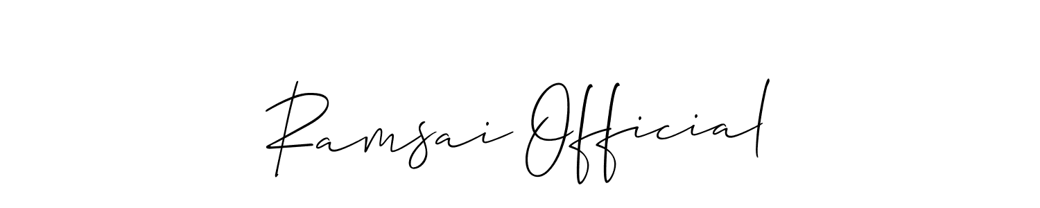 How to make Ramsai Official signature? Allison_Script is a professional autograph style. Create handwritten signature for Ramsai Official name. Ramsai Official signature style 2 images and pictures png