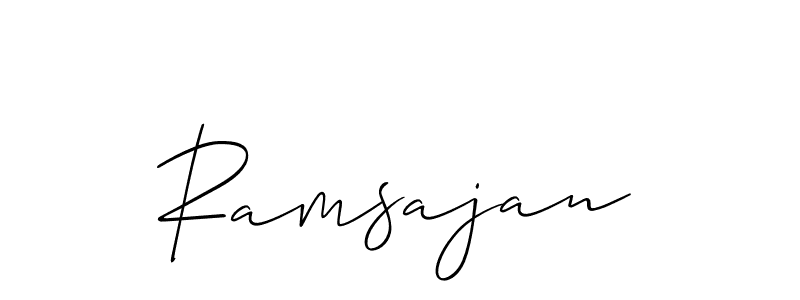 Use a signature maker to create a handwritten signature online. With this signature software, you can design (Allison_Script) your own signature for name Ramsajan. Ramsajan signature style 2 images and pictures png