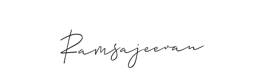 if you are searching for the best signature style for your name Ramsajeevan. so please give up your signature search. here we have designed multiple signature styles  using Allison_Script. Ramsajeevan signature style 2 images and pictures png