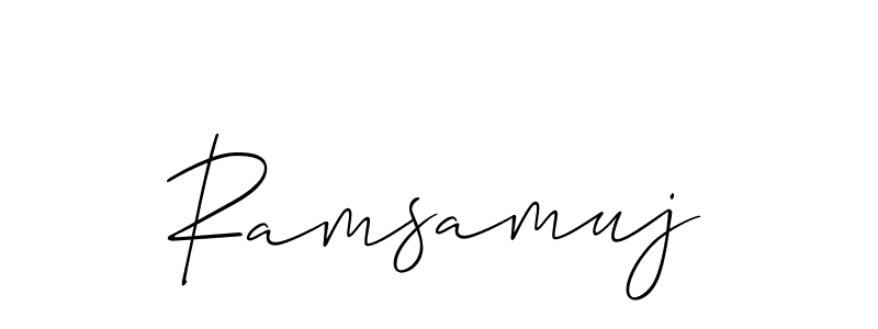 How to make Ramsamuj name signature. Use Allison_Script style for creating short signs online. This is the latest handwritten sign. Ramsamuj signature style 2 images and pictures png