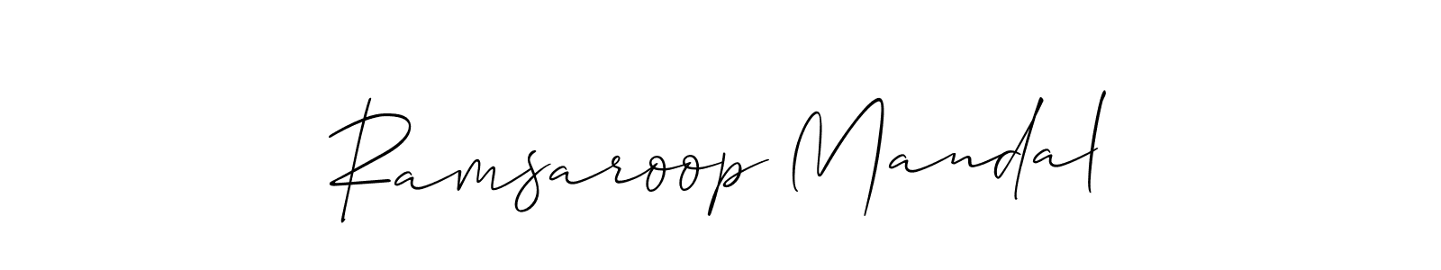 It looks lik you need a new signature style for name Ramsaroop Mandal. Design unique handwritten (Allison_Script) signature with our free signature maker in just a few clicks. Ramsaroop Mandal signature style 2 images and pictures png
