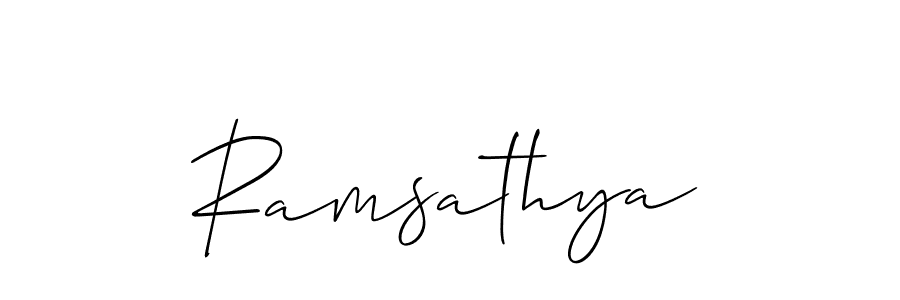 Make a beautiful signature design for name Ramsathya. With this signature (Allison_Script) style, you can create a handwritten signature for free. Ramsathya signature style 2 images and pictures png