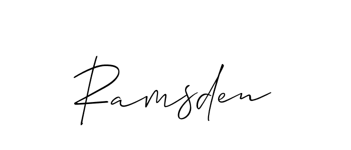 if you are searching for the best signature style for your name Ramsden. so please give up your signature search. here we have designed multiple signature styles  using Allison_Script. Ramsden signature style 2 images and pictures png