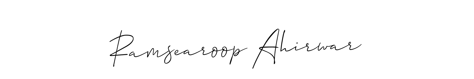 It looks lik you need a new signature style for name Ramsearoop Ahirwar. Design unique handwritten (Allison_Script) signature with our free signature maker in just a few clicks. Ramsearoop Ahirwar signature style 2 images and pictures png