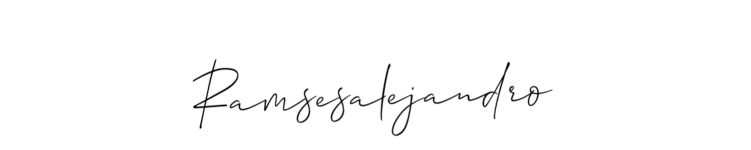 Use a signature maker to create a handwritten signature online. With this signature software, you can design (Allison_Script) your own signature for name Ramsesalejandro. Ramsesalejandro signature style 2 images and pictures png