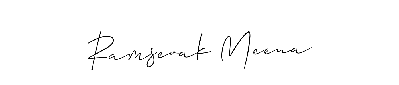 This is the best signature style for the Ramsevak Meena name. Also you like these signature font (Allison_Script). Mix name signature. Ramsevak Meena signature style 2 images and pictures png