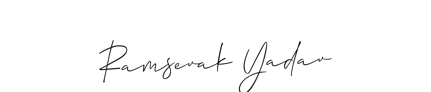 Make a beautiful signature design for name Ramsevak Yadav. With this signature (Allison_Script) style, you can create a handwritten signature for free. Ramsevak Yadav signature style 2 images and pictures png