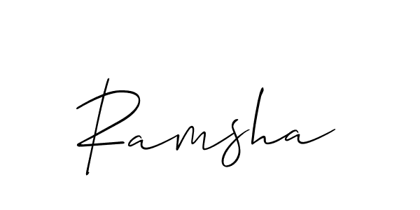 Create a beautiful signature design for name Ramsha. With this signature (Allison_Script) fonts, you can make a handwritten signature for free. Ramsha signature style 2 images and pictures png