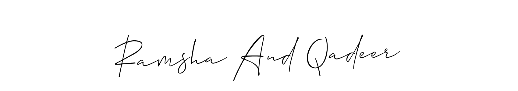 Make a beautiful signature design for name Ramsha And Qadeer. Use this online signature maker to create a handwritten signature for free. Ramsha And Qadeer signature style 2 images and pictures png