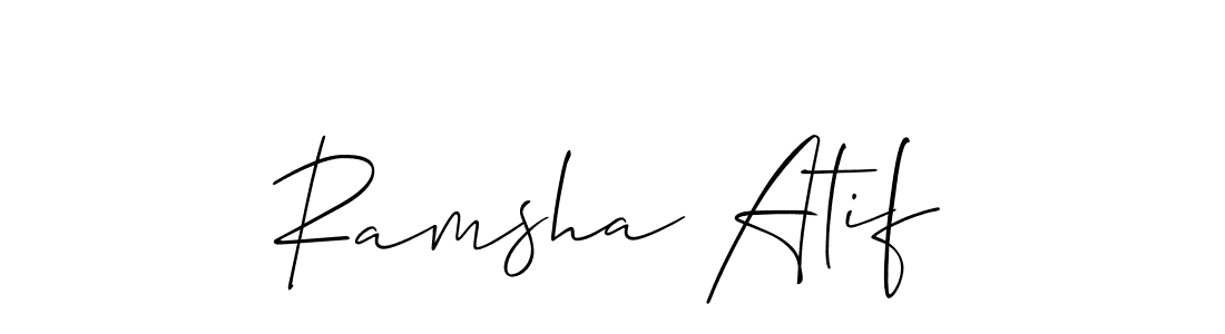 How to make Ramsha Atif signature? Allison_Script is a professional autograph style. Create handwritten signature for Ramsha Atif name. Ramsha Atif signature style 2 images and pictures png