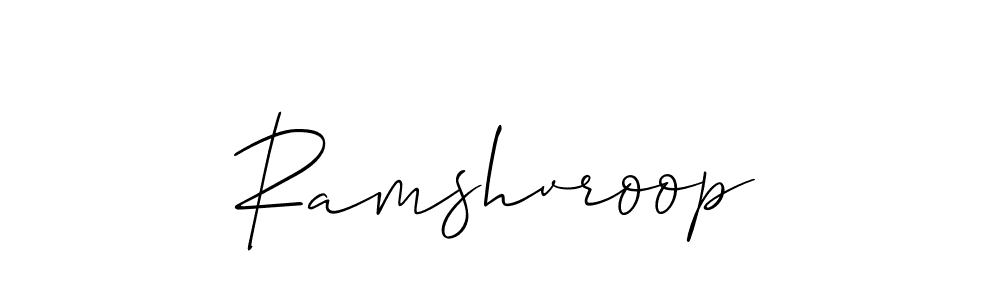 How to make Ramshvroop signature? Allison_Script is a professional autograph style. Create handwritten signature for Ramshvroop name. Ramshvroop signature style 2 images and pictures png