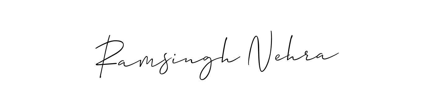 Design your own signature with our free online signature maker. With this signature software, you can create a handwritten (Allison_Script) signature for name Ramsingh Nehra. Ramsingh Nehra signature style 2 images and pictures png