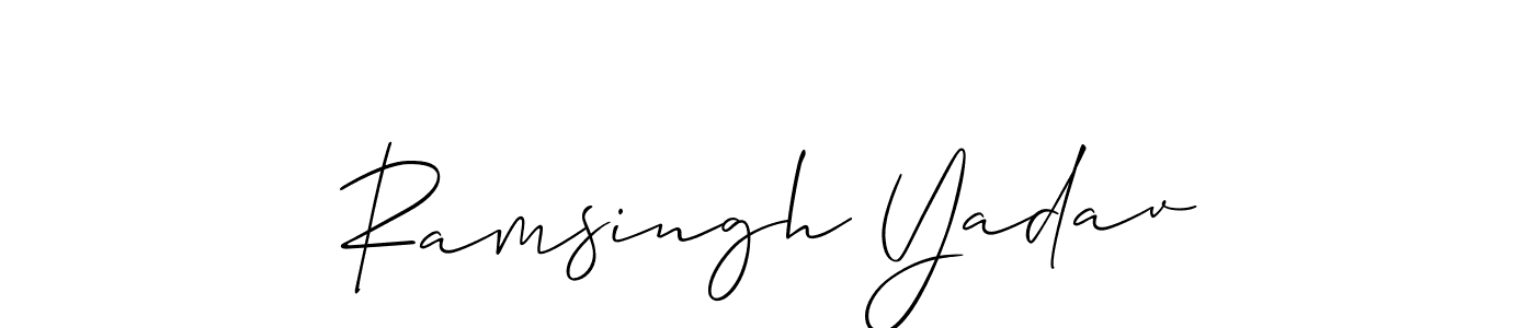 Also we have Ramsingh Yadav name is the best signature style. Create professional handwritten signature collection using Allison_Script autograph style. Ramsingh Yadav signature style 2 images and pictures png