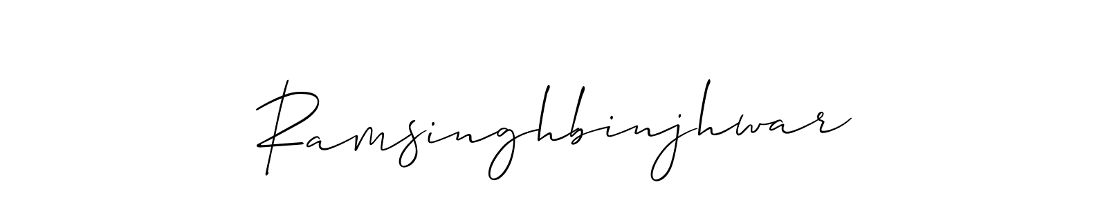How to make Ramsinghbinjhwar name signature. Use Allison_Script style for creating short signs online. This is the latest handwritten sign. Ramsinghbinjhwar signature style 2 images and pictures png