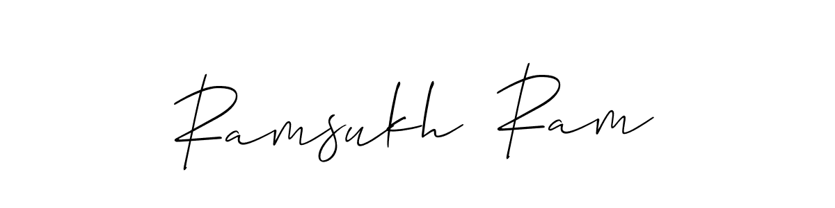 Also You can easily find your signature by using the search form. We will create Ramsukh  Ram name handwritten signature images for you free of cost using Allison_Script sign style. Ramsukh  Ram signature style 2 images and pictures png