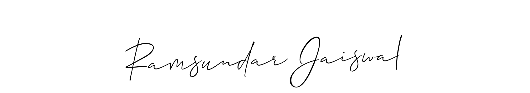 Also You can easily find your signature by using the search form. We will create Ramsundar Jaiswal name handwritten signature images for you free of cost using Allison_Script sign style. Ramsundar Jaiswal signature style 2 images and pictures png