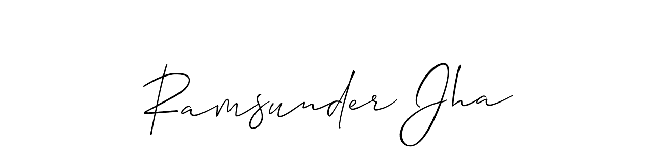 You should practise on your own different ways (Allison_Script) to write your name (Ramsunder Jha) in signature. don't let someone else do it for you. Ramsunder Jha signature style 2 images and pictures png