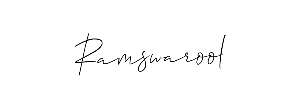 Design your own signature with our free online signature maker. With this signature software, you can create a handwritten (Allison_Script) signature for name Ramswarool. Ramswarool signature style 2 images and pictures png