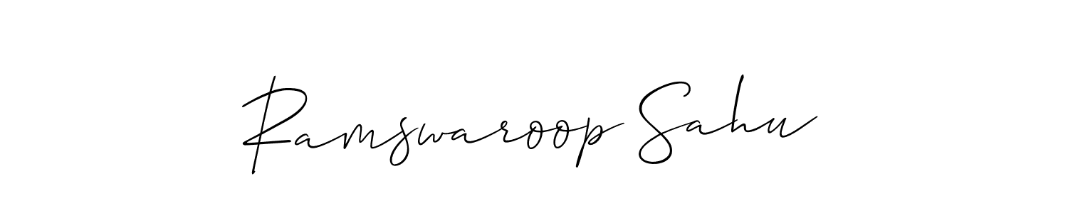 Use a signature maker to create a handwritten signature online. With this signature software, you can design (Allison_Script) your own signature for name Ramswaroop Sahu. Ramswaroop Sahu signature style 2 images and pictures png