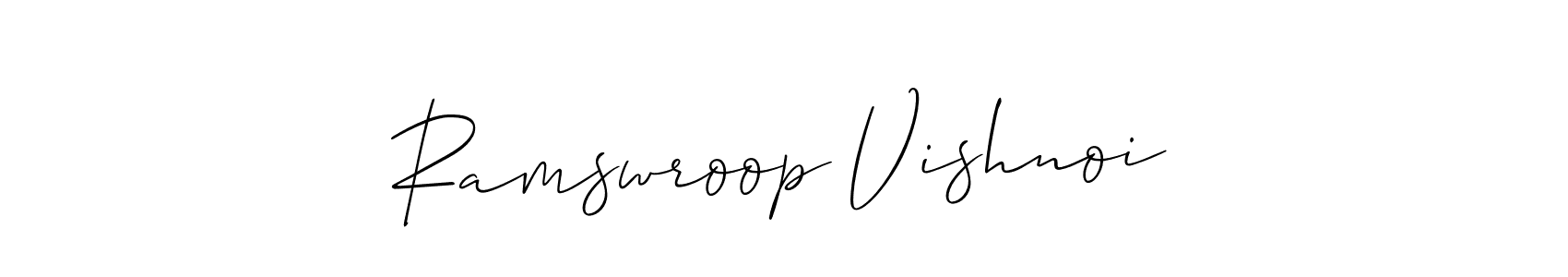 Design your own signature with our free online signature maker. With this signature software, you can create a handwritten (Allison_Script) signature for name Ramswroop Vishnoi. Ramswroop Vishnoi signature style 2 images and pictures png