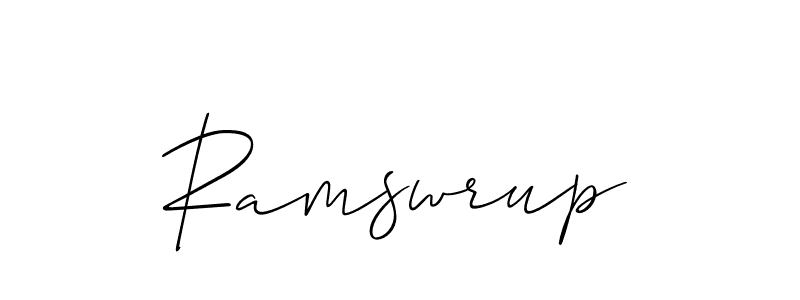 Allison_Script is a professional signature style that is perfect for those who want to add a touch of class to their signature. It is also a great choice for those who want to make their signature more unique. Get Ramswrup name to fancy signature for free. Ramswrup signature style 2 images and pictures png