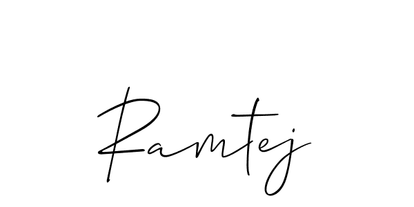 Create a beautiful signature design for name Ramtej. With this signature (Allison_Script) fonts, you can make a handwritten signature for free. Ramtej signature style 2 images and pictures png