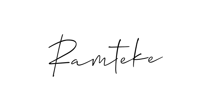 How to make Ramteke signature? Allison_Script is a professional autograph style. Create handwritten signature for Ramteke name. Ramteke signature style 2 images and pictures png