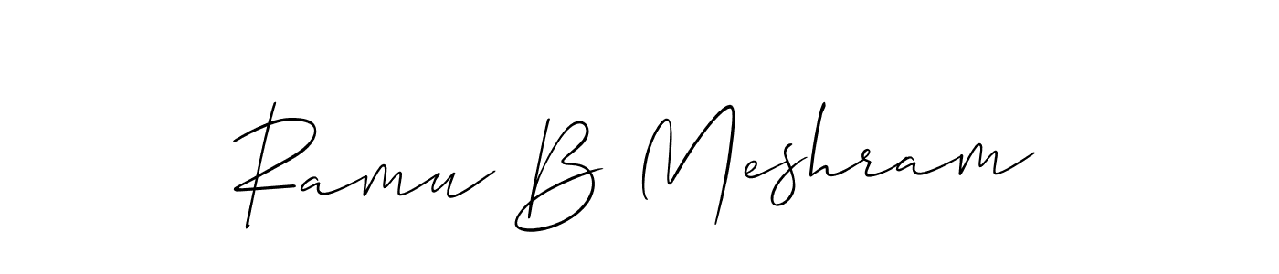 It looks lik you need a new signature style for name Ramu B Meshram. Design unique handwritten (Allison_Script) signature with our free signature maker in just a few clicks. Ramu B Meshram signature style 2 images and pictures png