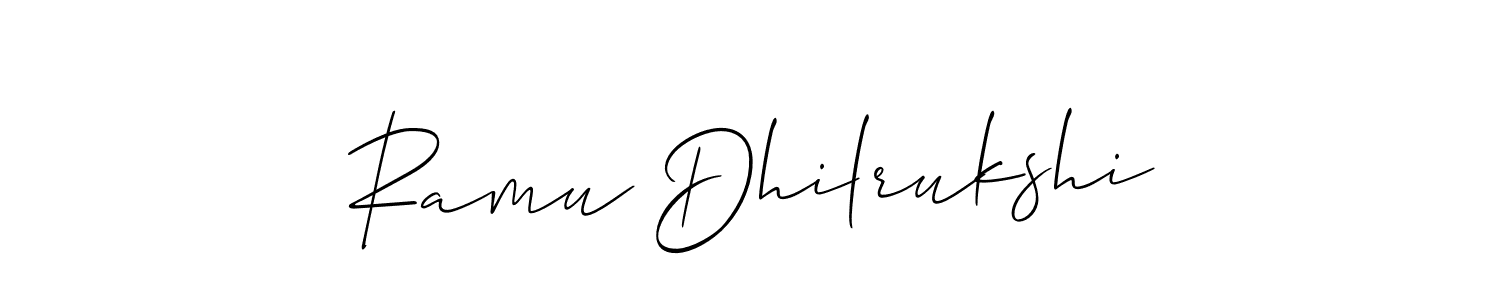 Make a short Ramu Dhilrukshi signature style. Manage your documents anywhere anytime using Allison_Script. Create and add eSignatures, submit forms, share and send files easily. Ramu Dhilrukshi signature style 2 images and pictures png