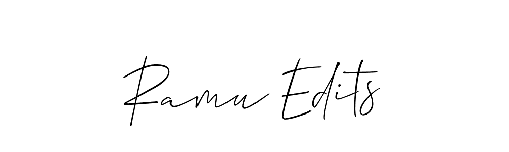 Use a signature maker to create a handwritten signature online. With this signature software, you can design (Allison_Script) your own signature for name Ramu Edits. Ramu Edits signature style 2 images and pictures png