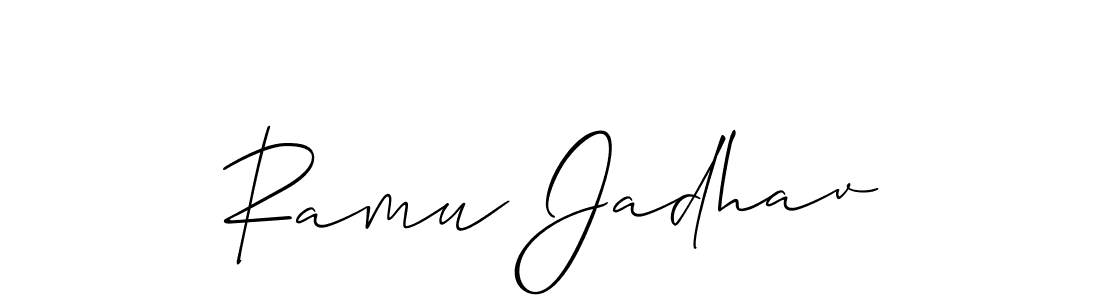 Design your own signature with our free online signature maker. With this signature software, you can create a handwritten (Allison_Script) signature for name Ramu Jadhav. Ramu Jadhav signature style 2 images and pictures png