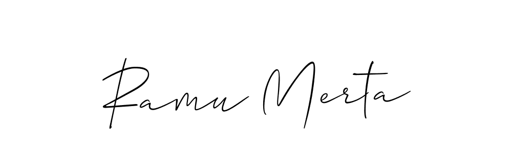 This is the best signature style for the Ramu Merta name. Also you like these signature font (Allison_Script). Mix name signature. Ramu Merta signature style 2 images and pictures png
