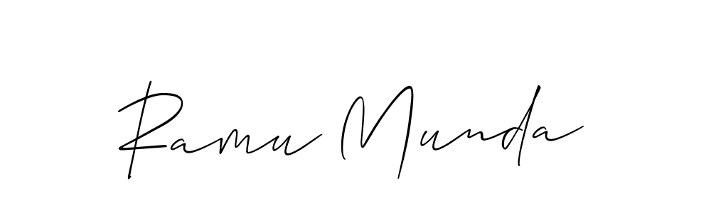 Use a signature maker to create a handwritten signature online. With this signature software, you can design (Allison_Script) your own signature for name Ramu Munda. Ramu Munda signature style 2 images and pictures png