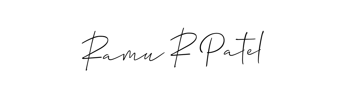 This is the best signature style for the Ramu R Patel name. Also you like these signature font (Allison_Script). Mix name signature. Ramu R Patel signature style 2 images and pictures png