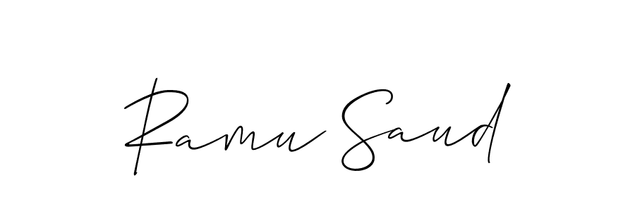 Use a signature maker to create a handwritten signature online. With this signature software, you can design (Allison_Script) your own signature for name Ramu Saud. Ramu Saud signature style 2 images and pictures png