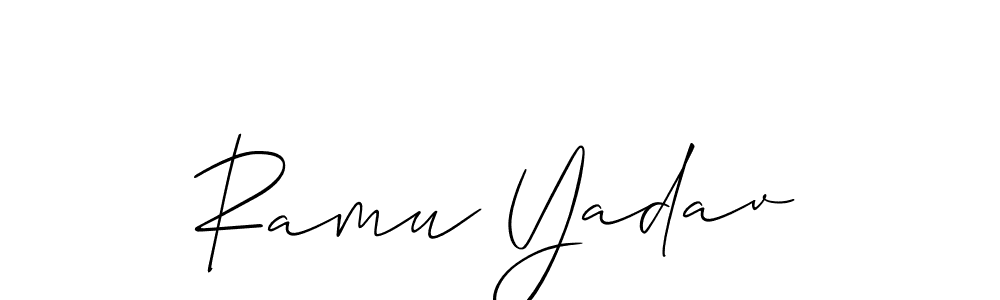 Also we have Ramu Yadav name is the best signature style. Create professional handwritten signature collection using Allison_Script autograph style. Ramu Yadav signature style 2 images and pictures png