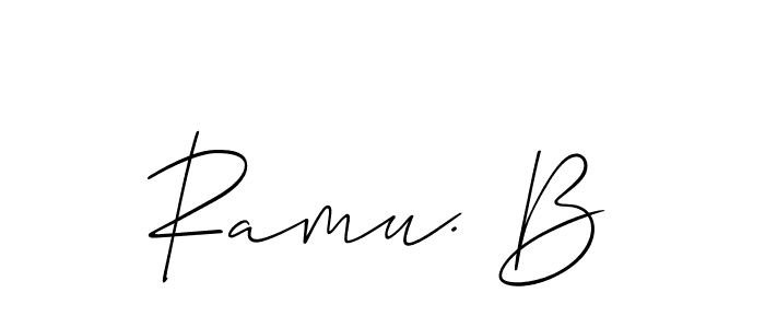 if you are searching for the best signature style for your name Ramu. B. so please give up your signature search. here we have designed multiple signature styles  using Allison_Script. Ramu. B signature style 2 images and pictures png
