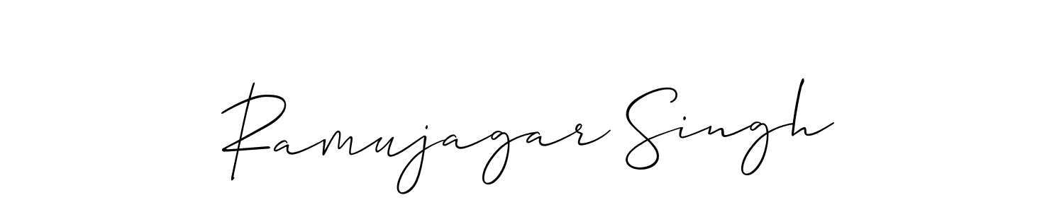 if you are searching for the best signature style for your name Ramujagar Singh. so please give up your signature search. here we have designed multiple signature styles  using Allison_Script. Ramujagar Singh signature style 2 images and pictures png