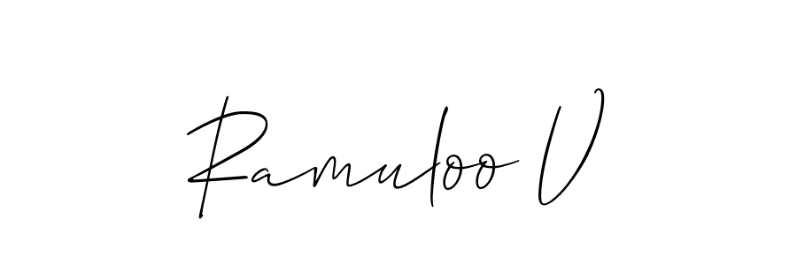 Check out images of Autograph of Ramuloo V name. Actor Ramuloo V Signature Style. Allison_Script is a professional sign style online. Ramuloo V signature style 2 images and pictures png