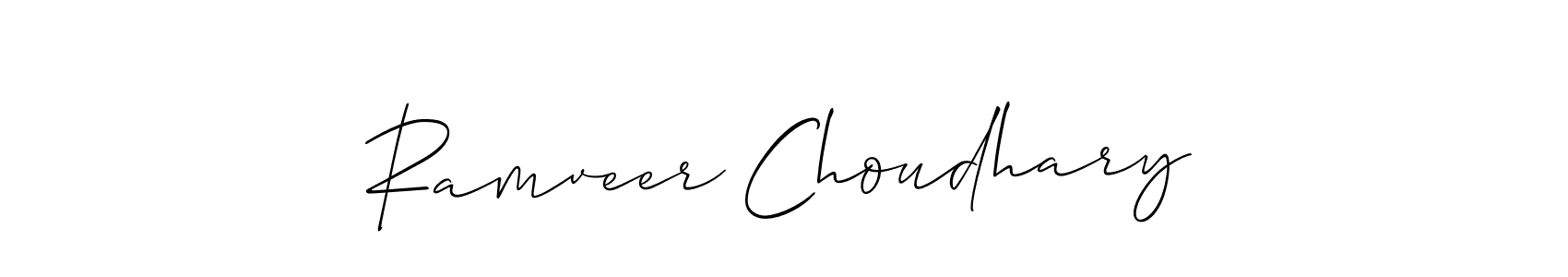 Use a signature maker to create a handwritten signature online. With this signature software, you can design (Allison_Script) your own signature for name Ramveer Choudhary. Ramveer Choudhary signature style 2 images and pictures png