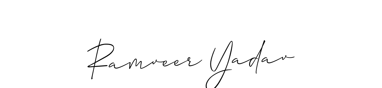 Use a signature maker to create a handwritten signature online. With this signature software, you can design (Allison_Script) your own signature for name Ramveer Yadav. Ramveer Yadav signature style 2 images and pictures png