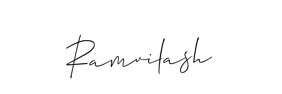 if you are searching for the best signature style for your name Ramvilash. so please give up your signature search. here we have designed multiple signature styles  using Allison_Script. Ramvilash signature style 2 images and pictures png