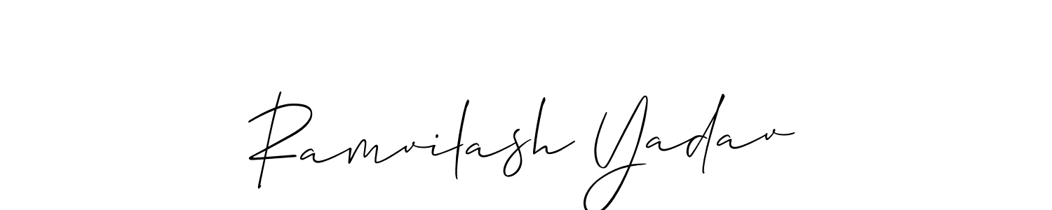 Use a signature maker to create a handwritten signature online. With this signature software, you can design (Allison_Script) your own signature for name Ramvilash Yadav. Ramvilash Yadav signature style 2 images and pictures png
