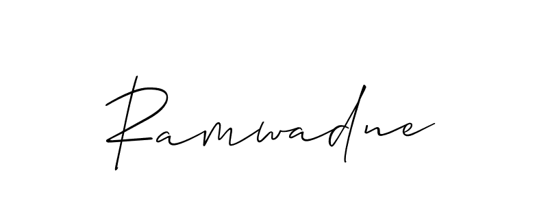 The best way (Allison_Script) to make a short signature is to pick only two or three words in your name. The name Ramwadne include a total of six letters. For converting this name. Ramwadne signature style 2 images and pictures png
