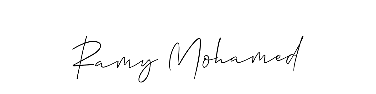 Best and Professional Signature Style for Ramy Mohamed. Allison_Script Best Signature Style Collection. Ramy Mohamed signature style 2 images and pictures png